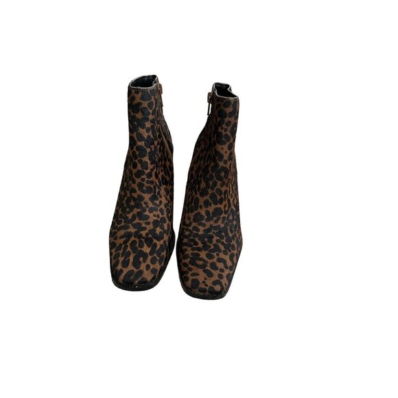 Gibson Latimer 7M Leopard Print Ankle Boots With 3-Inch Block Heel & Side Zipper - Picture 13 of 15